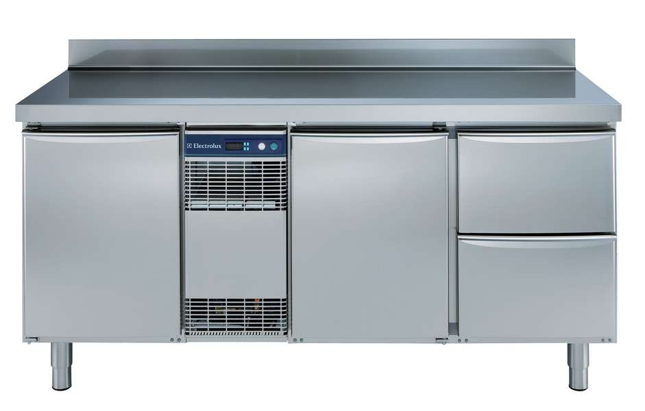 Table frigo 2 portes 600x400, 2 tiroirs neutres (8x bacs 600x400) + tiroir  ustensiles